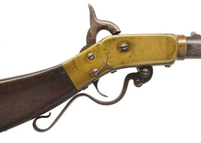 RARE & "AS FOUND" CONFEDERATE KEEN-WALKER BRASS FRAME BREECH LOADING PERCUSSION CARBINE.