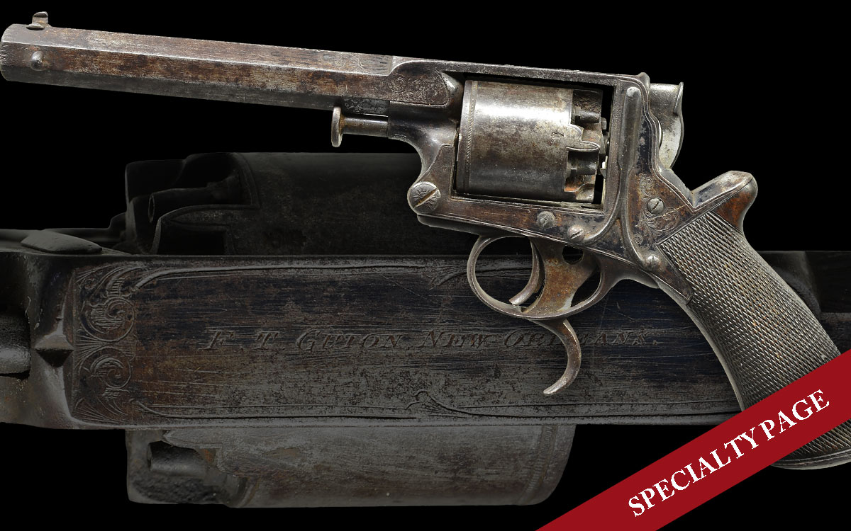 NEW ORLEANS MARKED TRANTER ARMY REVOLVER 200 SERIAL NUMBERS DIFFERENT THAN THE JEB STUART TRANTER AT THE SMITHSONIAN.