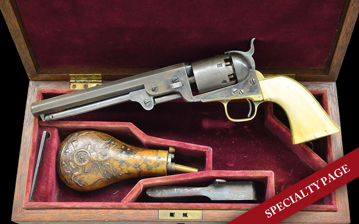 HISTORIC SANTE FE NEW MEXICO INSCRIBED COLT NAVY REVOLVER TO PROMINENT JEWISH MERCHANT, TRADER & NEW MEXICO’S FIRST DAGUERROTYPIST SIGMUND SELIGMAN.