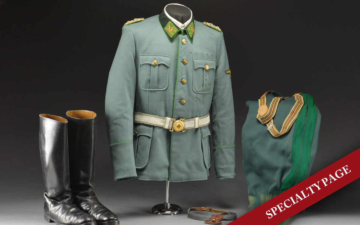 WWII GERMAN POLICE UNIFORM COAT, PANTS, BELT & DOCUMENTS OF GENERAL RUDOLF QUERNER HIGHER SS & POLICE LEADER (HSSPF) NORDSEE, GENERAL OF POLICE & GENERAL IN THE WAFFEN SS.