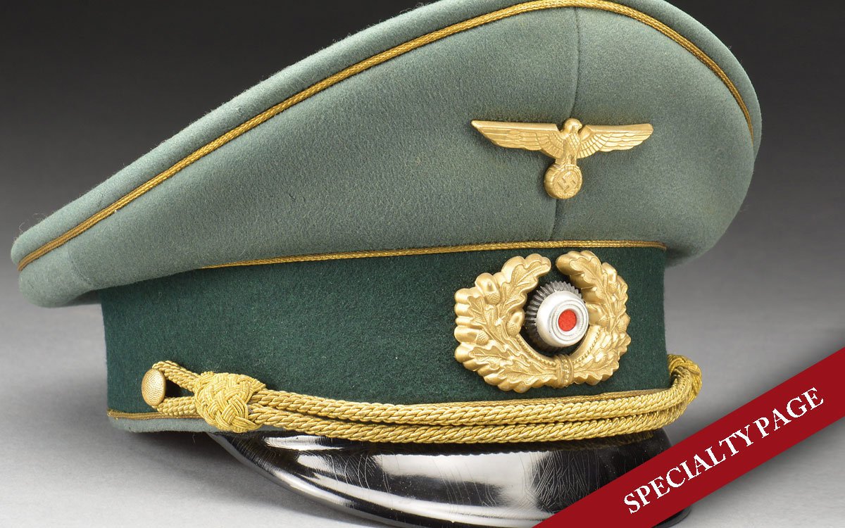 SUPERB WWII GERMAN GENERAL’S PEAKED CAP.