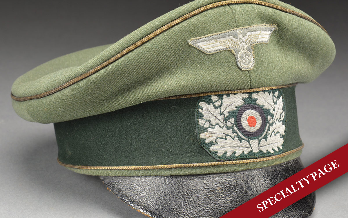 WWII GERMAN ARMY GENERAL’S “OLD STYLE” CRUSHER FIELD CAP BY METZGER.