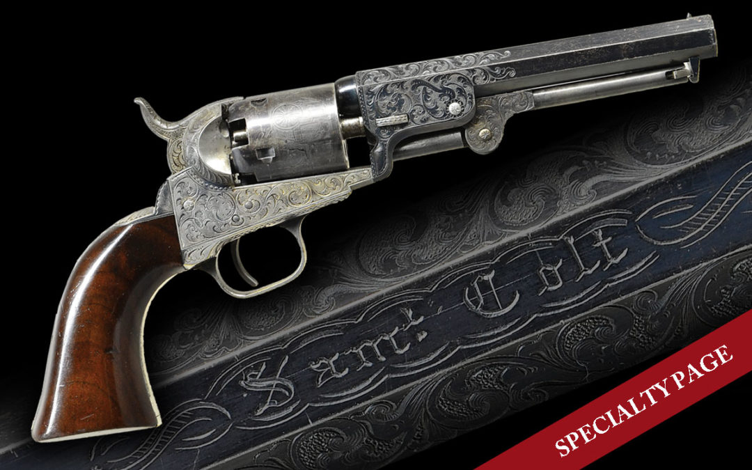 VERY FINE CASED COLT 49 POCKET MODEL ENGRAVED BY GUSTAVE YOUNG.