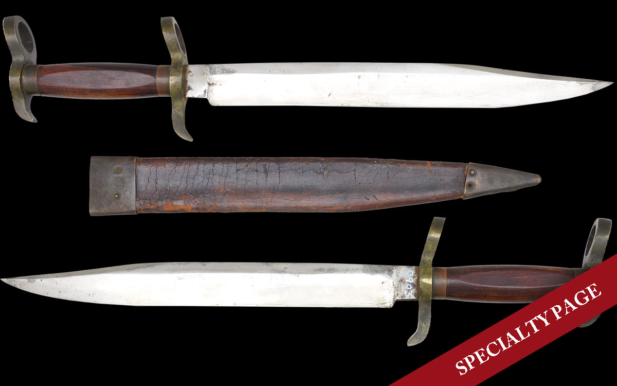 VERY FINE CONFEDERATE COOK & BROTHER BOWIE BAYONET & SHEATH.