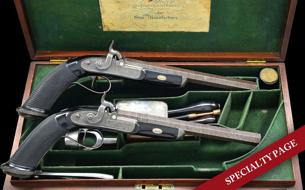 SCARCE PAIR OF JAMES PURDEY PERCUSSION TARGET PISTOLS