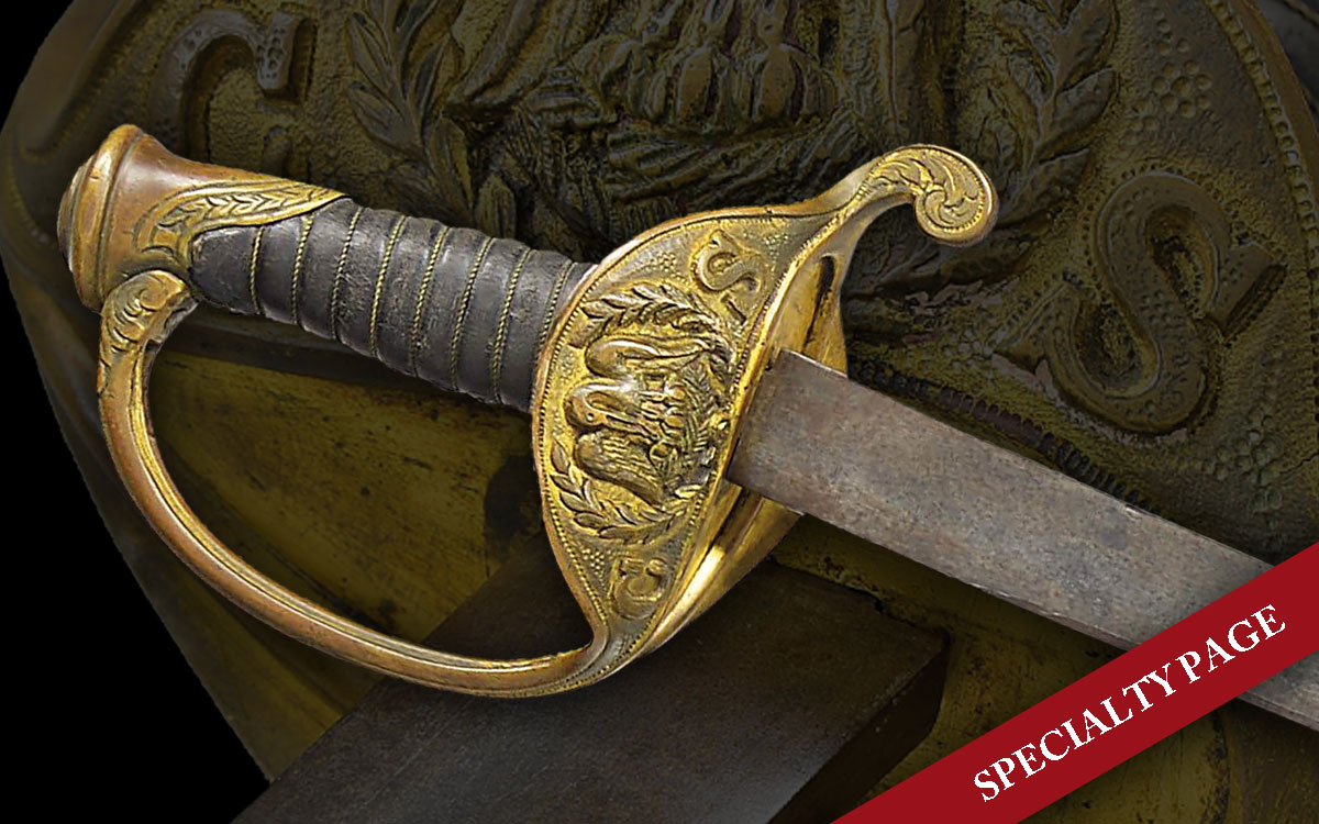 FINE ICONIC & VERY RARE DUFILHO CONFEDERATE STAFF OFFICER’S SWORD WITH “PELICAN FEEDING YOUNG”