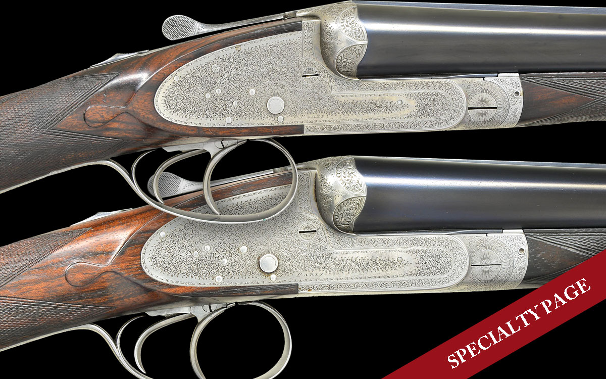 VERY FINE PAIR OF BEST WOODWARD STYLE SIDELOCK EJECTOR GAME GUNS BY E. PIRLET WITH CASE