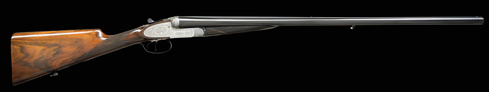 RARE BRANCQUAERT MODEL No. 1 PURDEY TYPE HEAVY GAME OR PIGEON GUN WITH EXTRA BARRELS. Cal. 12 ga. 2 3/4″