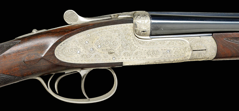 HIGH CONDITION GRULLA MODEL 215 “SAN REMO” 410 BORE SIDELOCK EJECTOR DOUBLE TRIGGER GAME GUN RETAILED BY EDUARD KETTNER. Cal. 410 2 3/4″