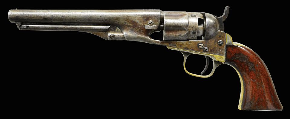 CONFEDERATE USED M1862 COLT POLICE 5 SHOT REVOLVER PERSONALIZED TO CAPTAIN SEPTIMUS HUNTER STEWART OF THE 1ST MARYLAND INFANTRY