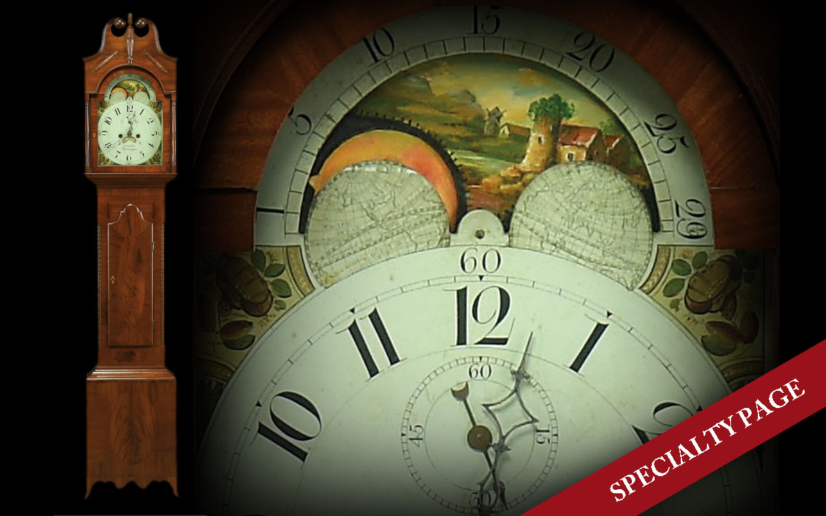JOAKIM HILL FEDERAL MAHOGANY TALL CASE CLOCK