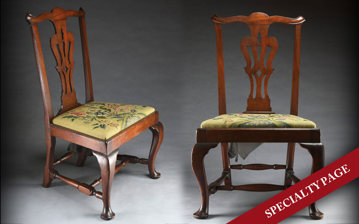 QUEEN ANNE TRANSITIONAL CHIPPENDALE MAHOGANY SIDECHAIR