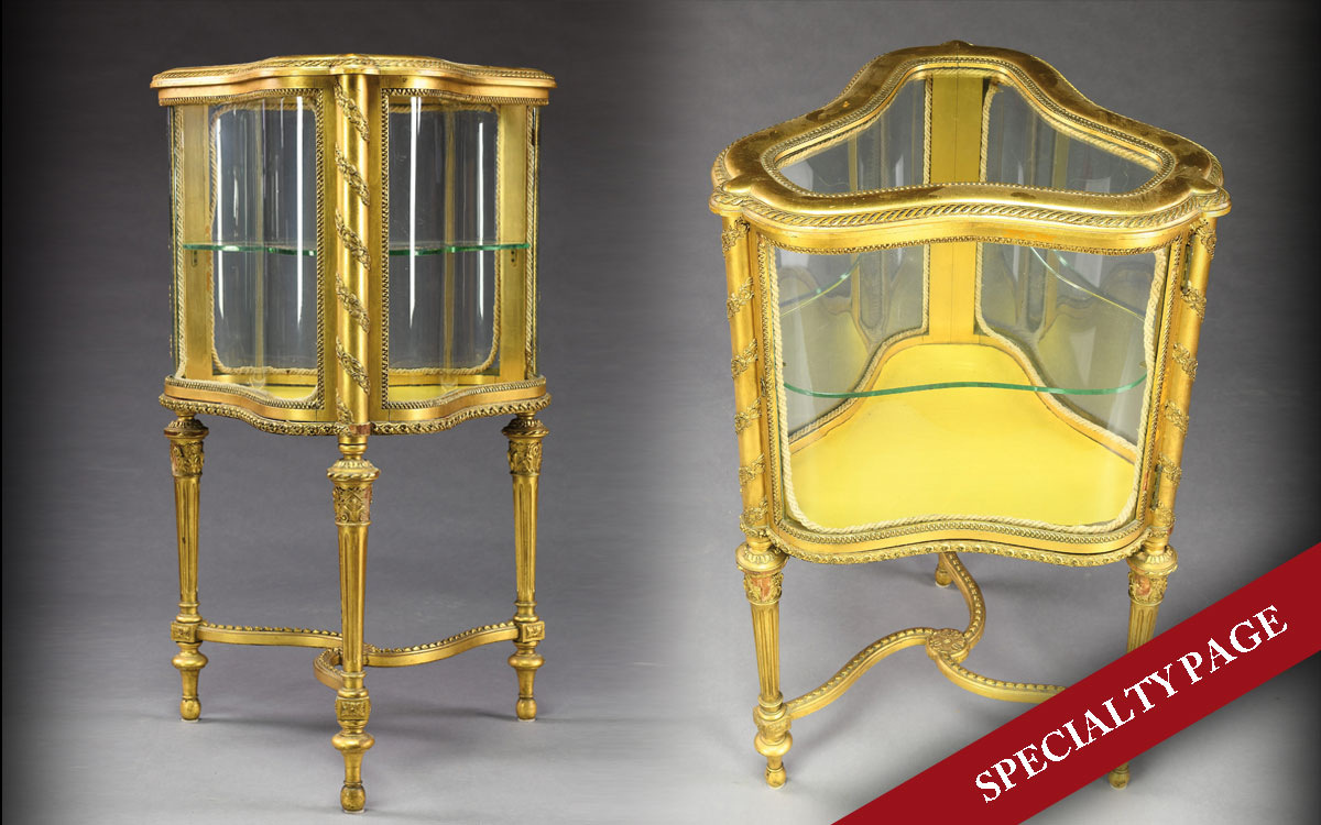 LOUIS XVI STYLE GILTWOOD VITRINE TABLE