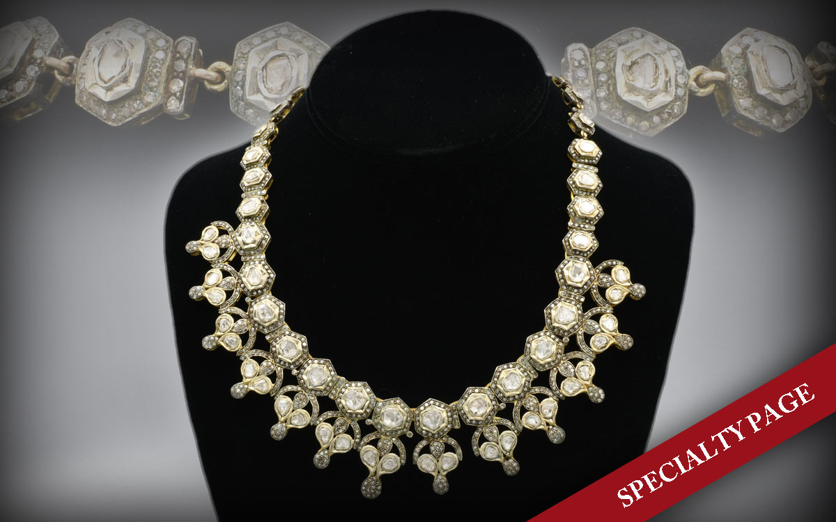SUITE OF DIAMOND JEWELRY INCLUDING NECKLACE WITH EARRINGS