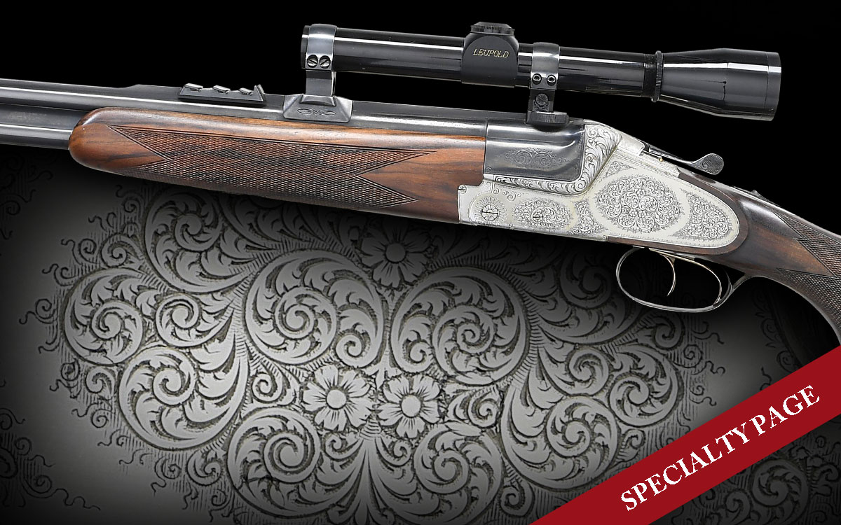 F. W. HEYM MODEL 55 SIDELOCK EJECTOR O/U DOUBLE RIFLE WITH SCOPE & CASE