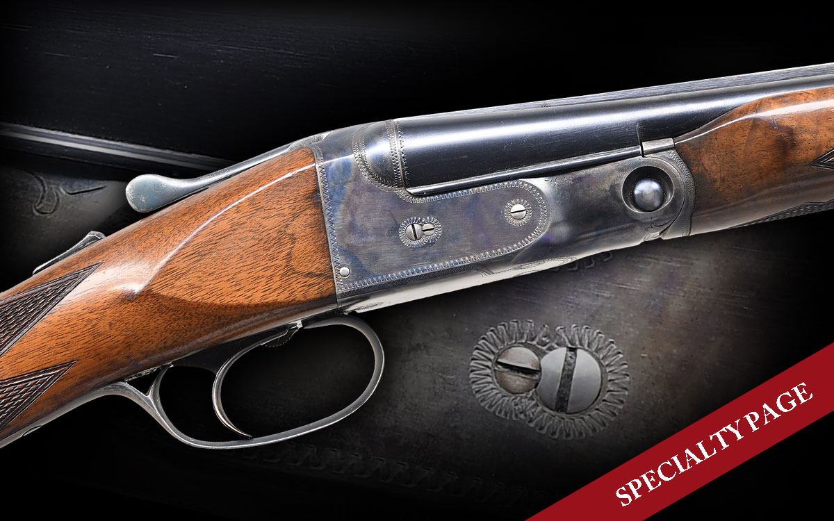 HIGHLY DESIRABLE PARKER VHE 410 SINGLE TRIGGER SXS SHOTGUN WITH ORIGINAL TRAP MODIFIED FOREND