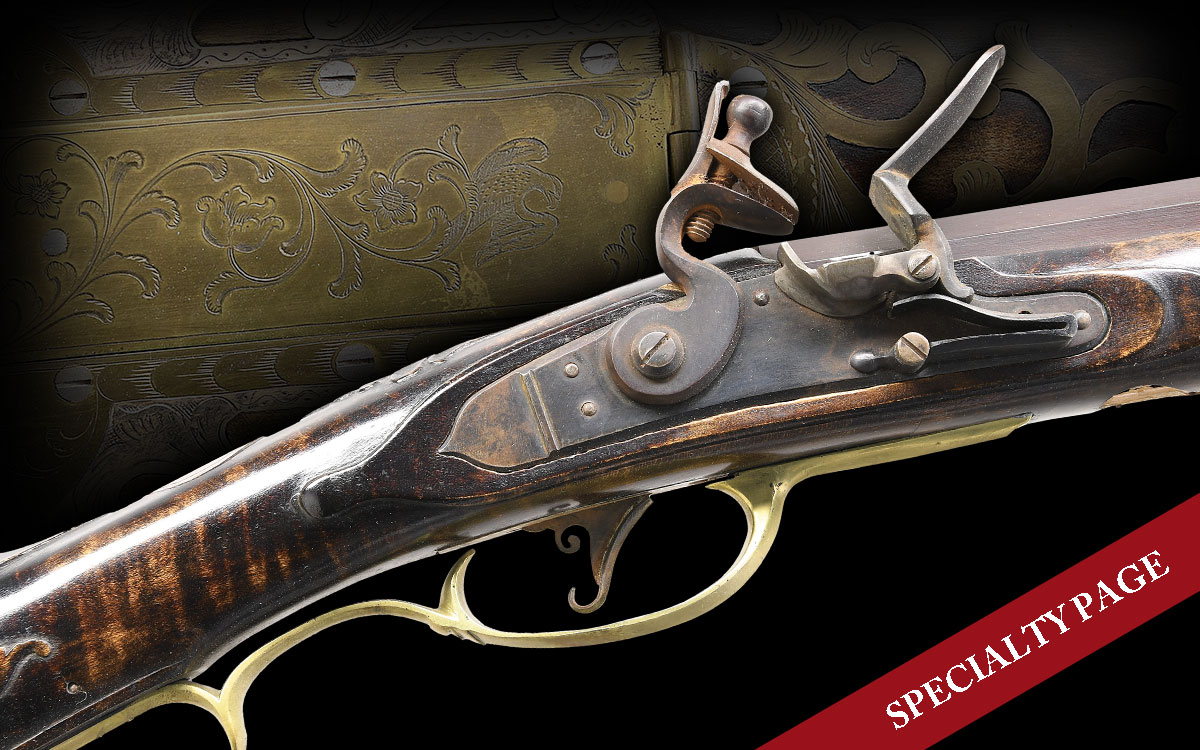 FINE CONTEMPORARY FLINTLOCK KENTUCKY RIFLE MADE BY COLT MASTER ENGRAVER AND GUNSMITH ALVIN A. WHITE