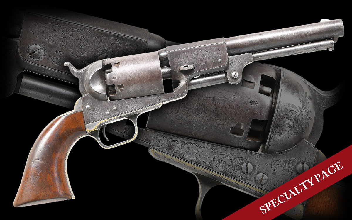 SCARCE ENGRAVED COLT HARTFORD-LONDON 3RD MODEL DRAGOON REVOLVER