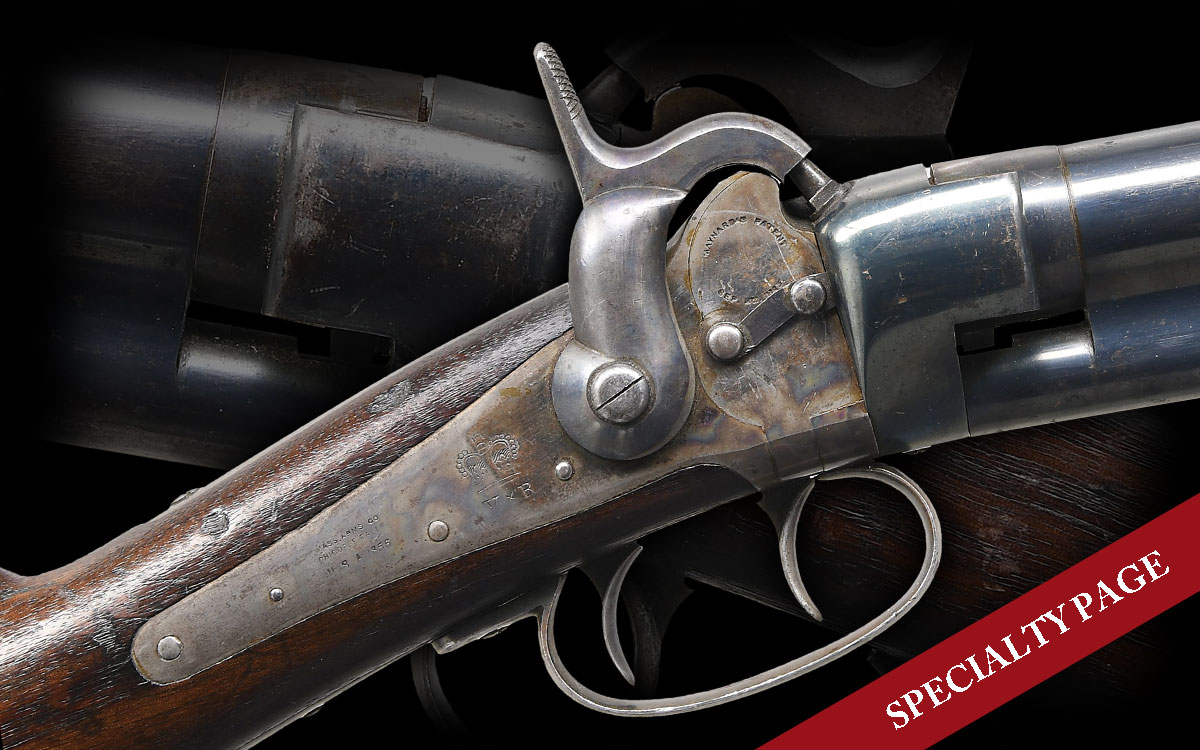 LOT 4075 – SCARCE GREENE BRITISH TYPE BREECH LOADING PERCUSSION CARBINE