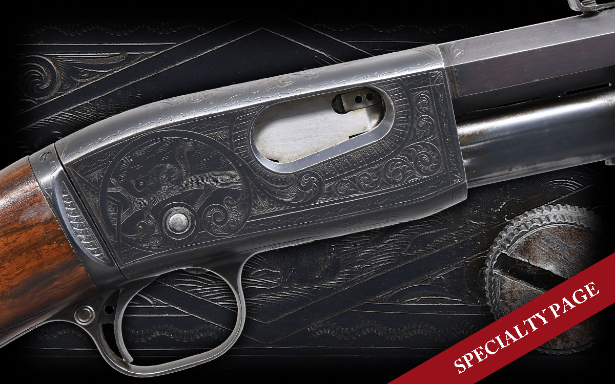 REMINGTON MODEL 12 E GRADE FACTORY ENGRAVED SLIDE ACTION RIFLE