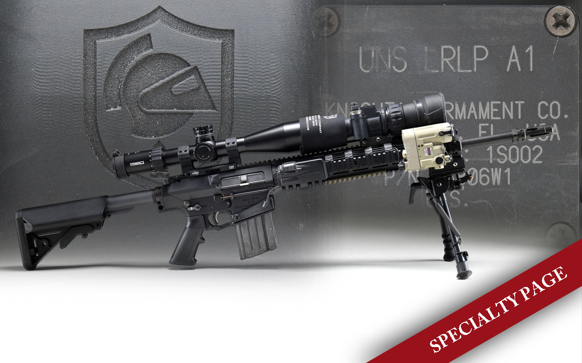 VERY UNIQUE KNIGHT’S ARMAMENT STONER RIFLE SR-25 WITH PROTOTYPE TRIGGER POINT RAIL SYSTEM & KNIGHT’S WHITE PHOSPHOR UNS LR LP AN-PVS30 ENHANCED NIGHT SCOPE