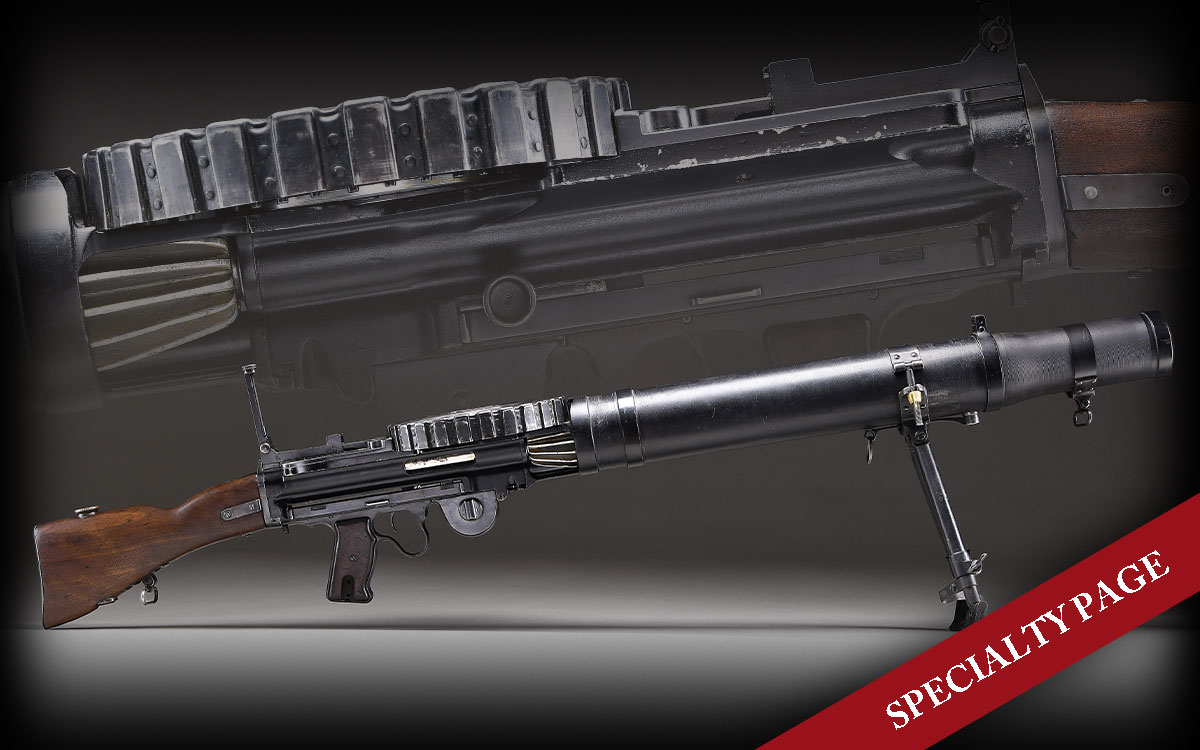 FULLY TRANSFERABLE ORIGINAL BSA ENGLAND MODEL 1914 MARK III LEWIS MACHINE GUN. CURIO