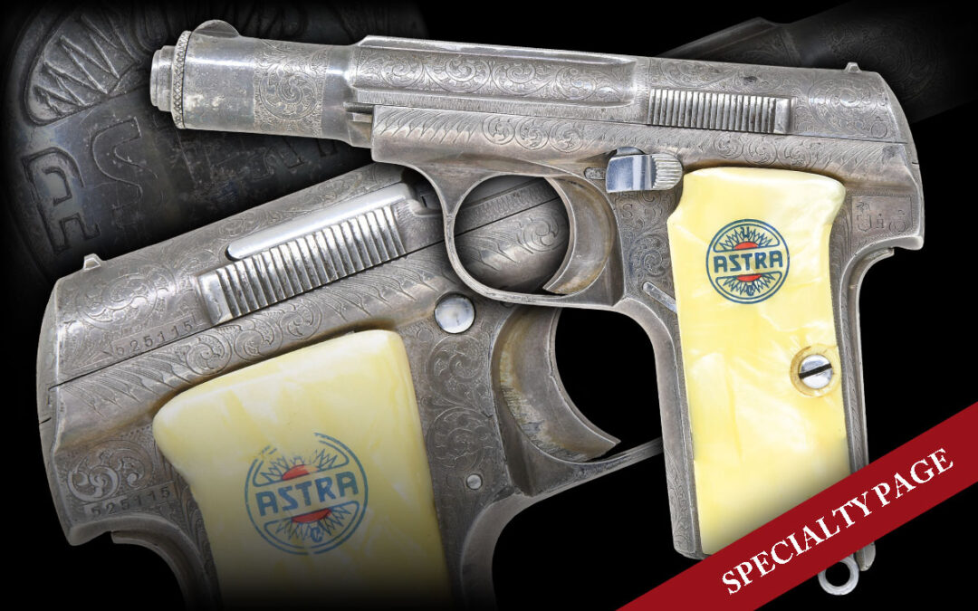 INCREDIBLY SCARCE FACTORY SILVER PLATED & ENGRAVED ASTRA M300/2 SEMI-AUTOMATIC PISTOL, SHIPPED TO THE CONDOR LEGION