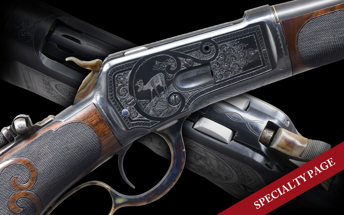 BEAUTIFUL WINCHESTER 1892 J. LOWE NO.6 ENGRAVED TRAPPER STYLE LEVER ACTION CARBINE