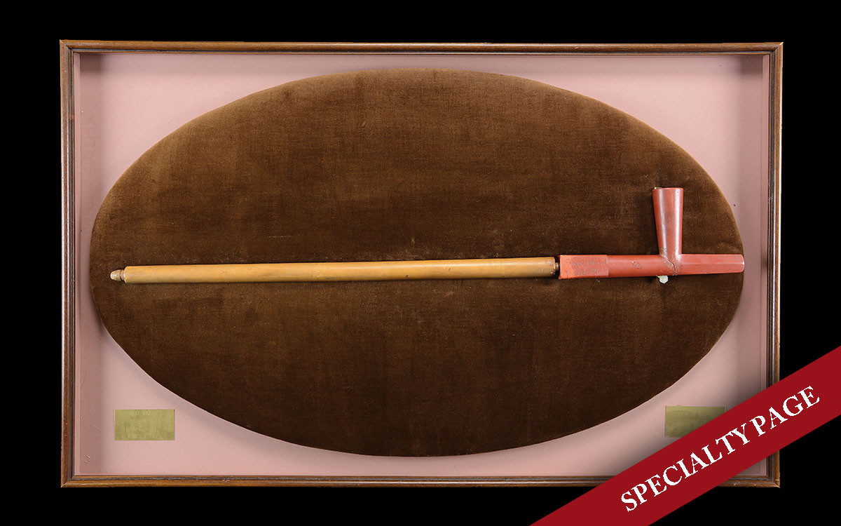 “SIOUX MEDICINE PIPE” INSCRIBED “CAPTURED AT BATTLE OF MUDDY CREEK MAY 7, 1877”