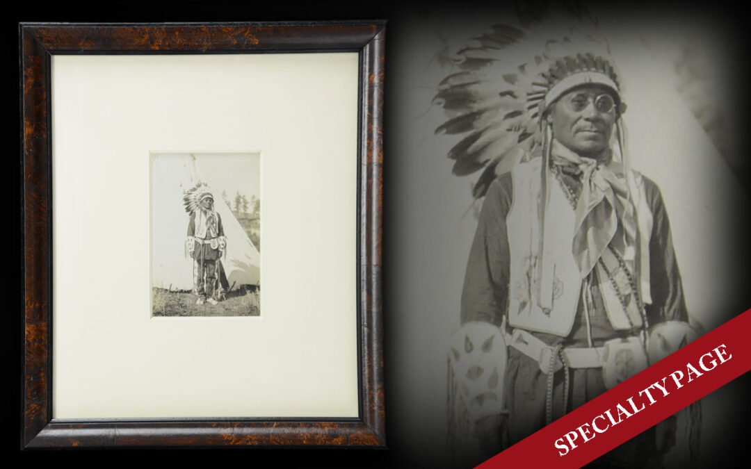 NORTHERN CHEYENNE CHIEF “CHARLES TEETH” IN FULL REGALIA