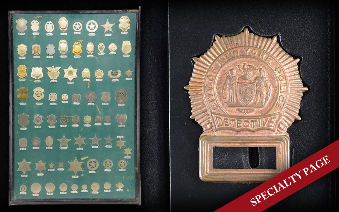 UNIQUE POLICE BADGE MANUFACTURER’S SAMPLE BOARD
