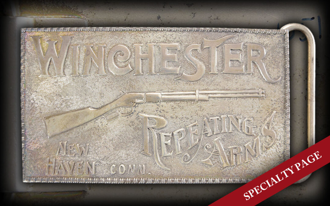 STERLING SILVER “WINCHESTER REPEATING ARMS” BELT BUCKLE