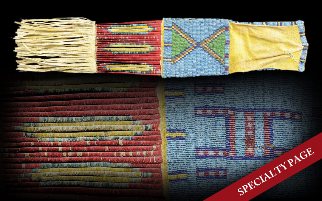 FINE NATIVE AMERICAN DOUBLE SIDED BEADED & QUILL DECORATED TOBACCO BAG