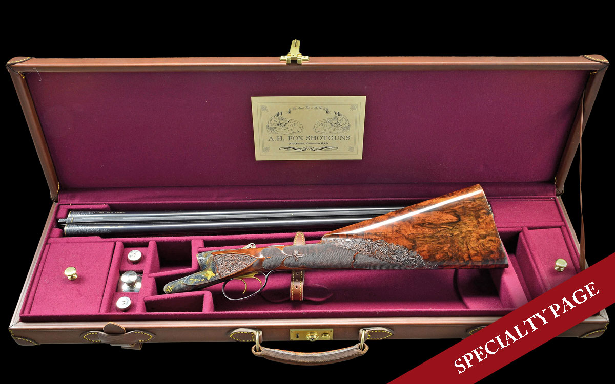 FINELY APPOINTED CSMC AINSLEY H. FOX NRA SPECIAL SXS SHOTGUN WITH CASE