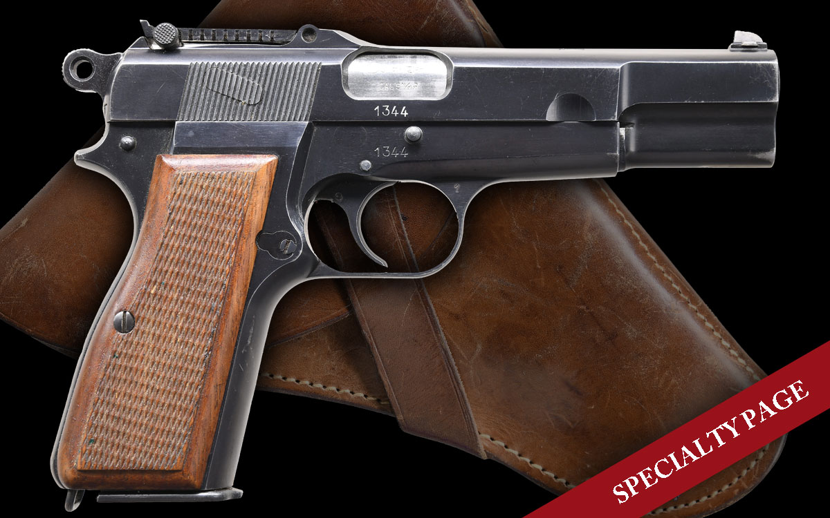 SCARCE LITHUANIAN CONTRACT BROWNING HIGH POWER PISTOL WITH ORIGINAL HOLSTER AND 2 CORRECT MAGS