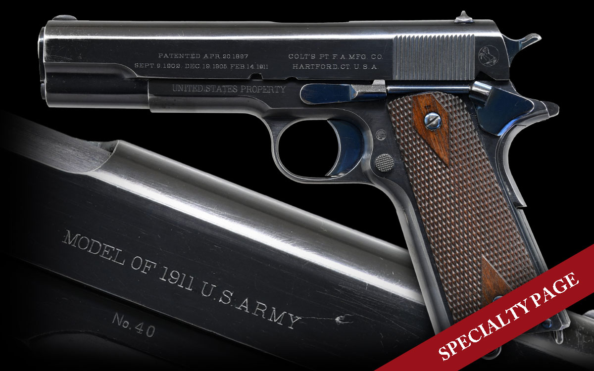 VERY EARLY HIGH CONDITION SERIAL #40 COLT 1911, FROM THE EDWARD SCOTT MEADOWS COLLECTION
