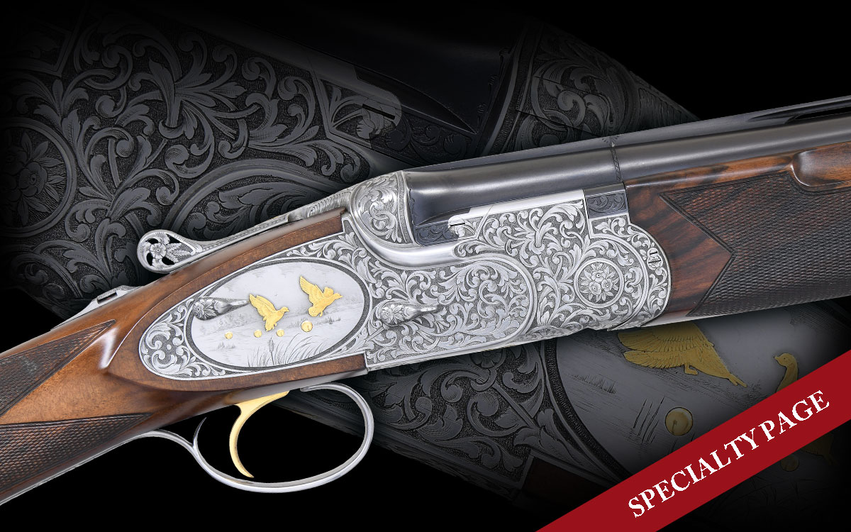 CANDITO ENGRAVED BERETTA SO6 EELL WITH GOLD O/U GAME GUN WITH CASE