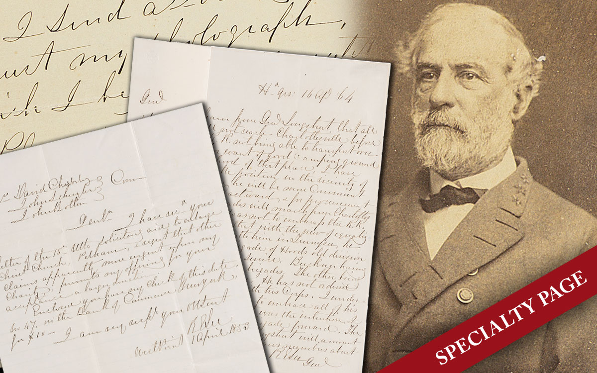 EXTENSIVE ARCHIVE OF INTERESTING LETTERS  FROM CONFEDERATE GENERAL ROBERT E. LEE