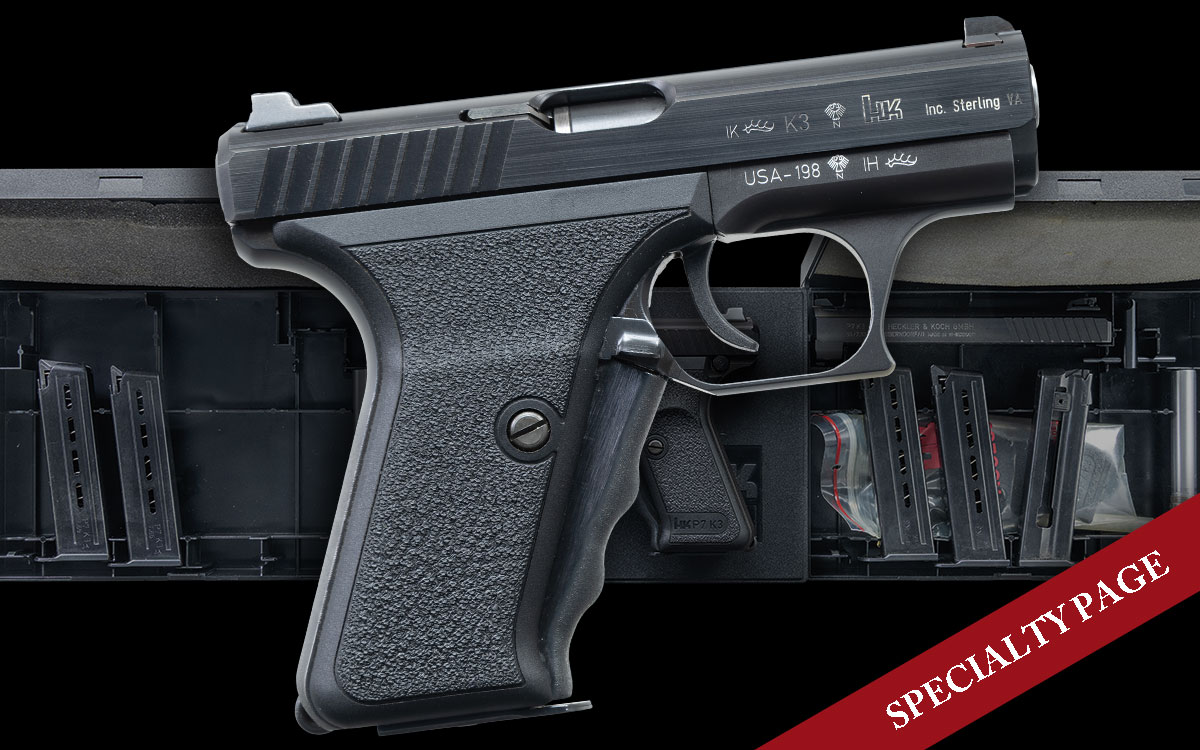 SCARCE, HIGH CONDITION HECKLER & KOCH MODEL P7K3 “SQUEEZE COCKER” SEMI-AUTOMATIC PISTOL WITH CONVERSION KITS