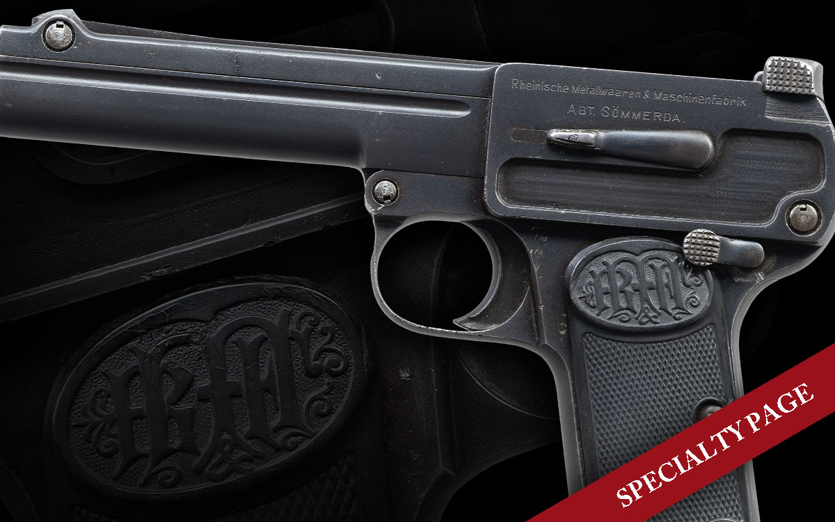 SCARCE RHEINMETALL LARGE FRAME MODEL 1910 DREYSE SEMI-AUTOMATIC PISTOL