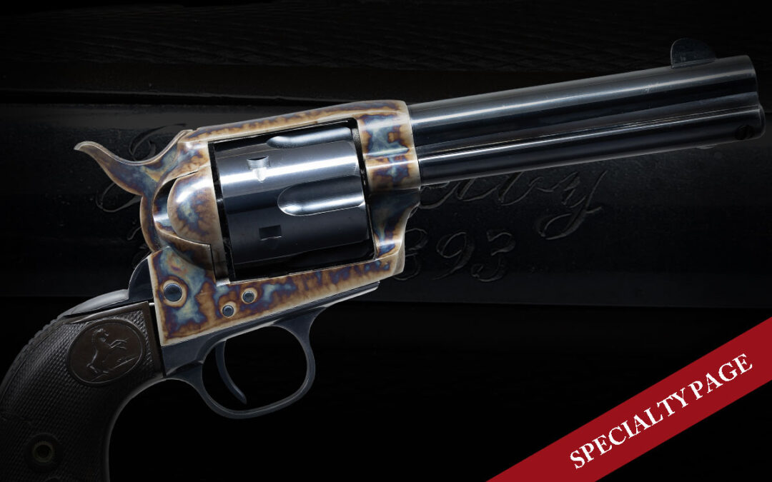 ATTRACTIVE HISTORIC REFINISHED COLT SAA INSCRIBED TO US MARSHALL JO SHELBY, 1893, MISSOURI.