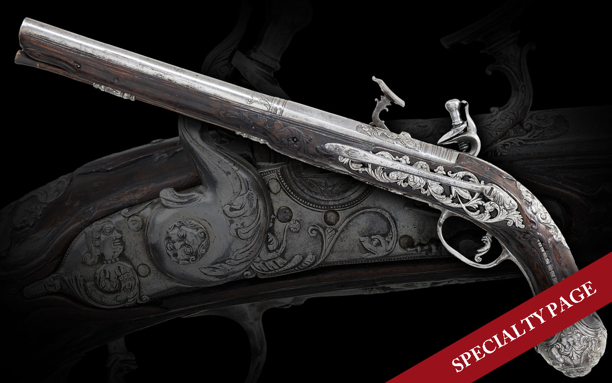 BEAUTIFULLY RELIEF ENGRAVED ITALIAN SNAPHAUNCE BELT PISTOL