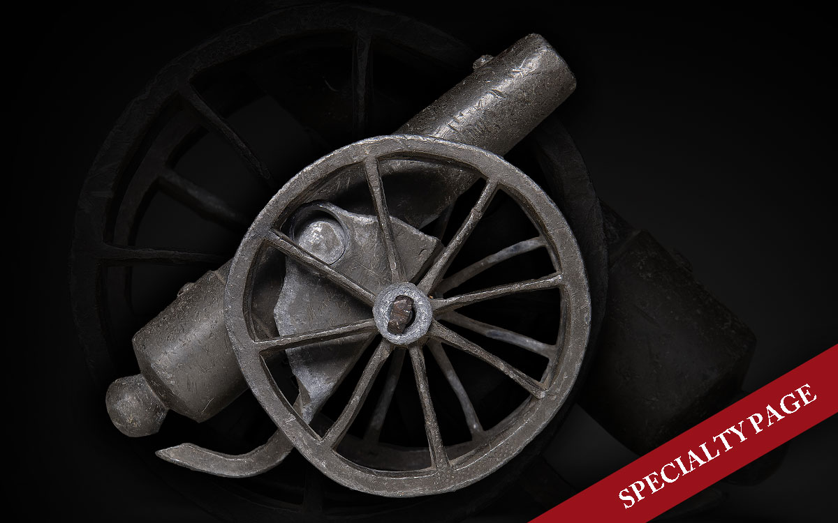 UNIQUE CIVIL WAR CANNON MADE FROM CONFEDERATE FIRED MINIE BALLS AT PETERSBURG, VA