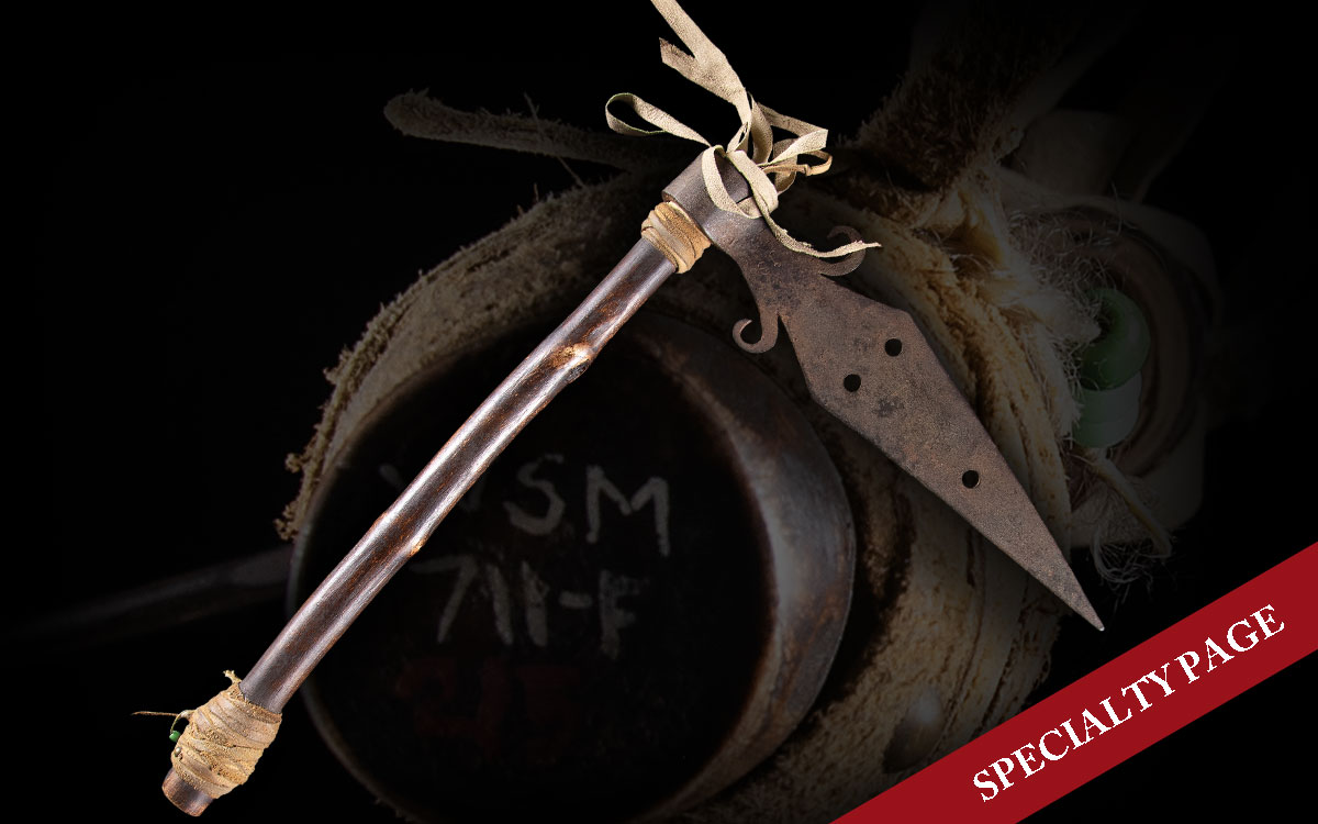 HISTORIC JOHN SHIELDS ATTRIBUTED SPONTOON BATTLE AX, CIRCA 1805