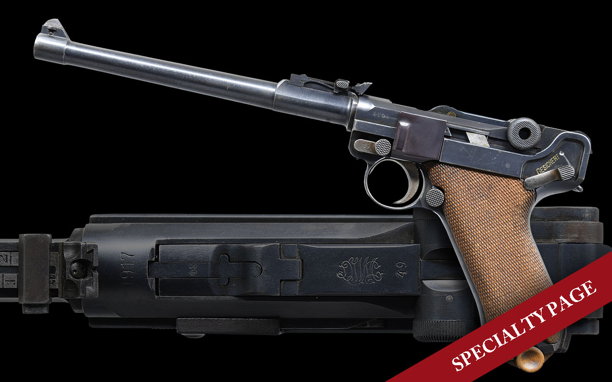 HIGH CONDITION GERMAN WORLD WAR I DWM “1917” DATE LP.08 SEMI-AUTOMATIC PISTOL, FORMERLY OWNED BY KODAK FOUNDER, GEORGE EASTMAN