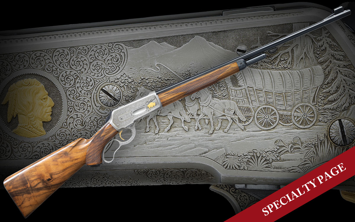 EXCEPTIONAL A. GRIEBEL ENGRAVED WINCHESTER MODEL 71 LEVER ACTION RIFLE