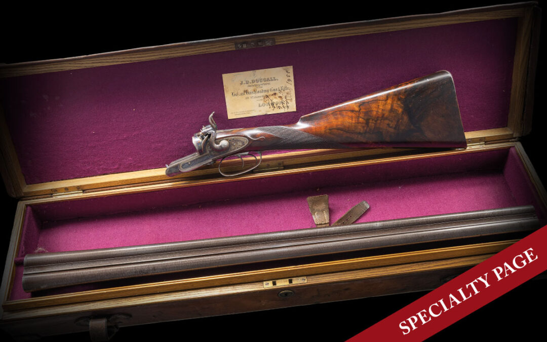 SUPERB J.D. DOUGALL “PATENT LOCKFAST” DOUBLE HAMMER SHOTGUN WITH CASE