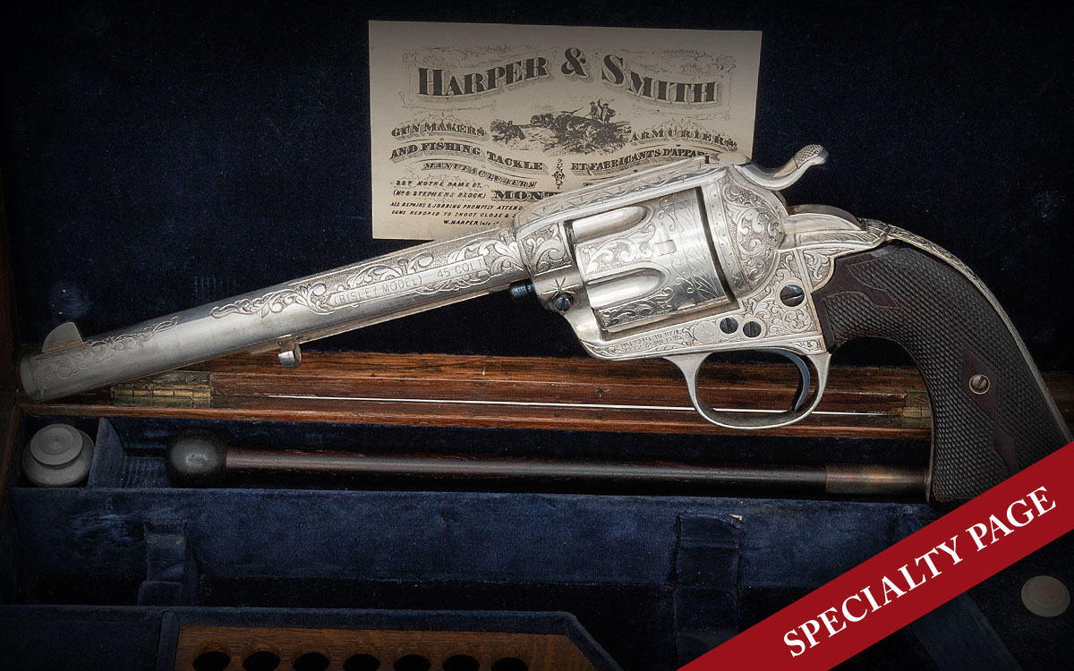 CASED, CUSTOM ENGRAVED COLT SINGLE ACTION ARMY BISLEY MODEL REVOLVER
