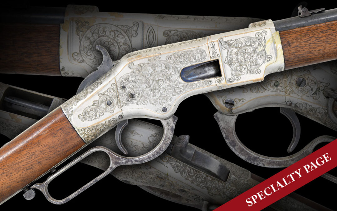 VERY FINE SILVER & BLUE NIMSCHKE ENGRAVED WINCHESTER MODEL 1866 CARBINE