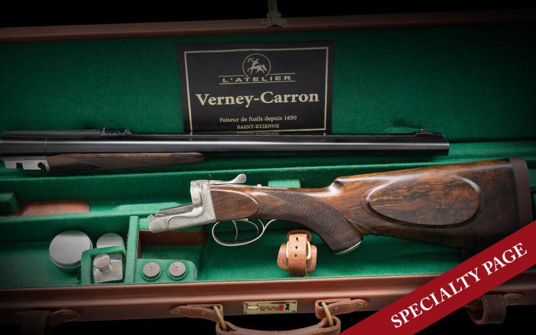 NEAR NEW VERNEY-CARRON 600 NITRO AZUR IMPERIAL BOXLOCK EJECTOR DOUBLE TRIGGER DOUBLE RIFLE WITH CASE AND ACCESSORIES